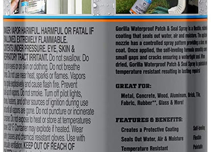 GORILLA WATERPROOF PATCH & SEAL SPRAY, CLEAR, 14 OUNCES