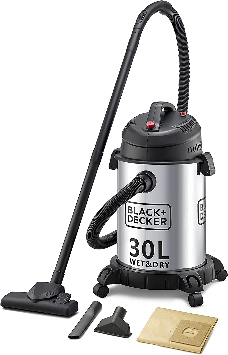 30L 1610W Wet and Dry Stainless Steel Drum Vacuum Cleaner 