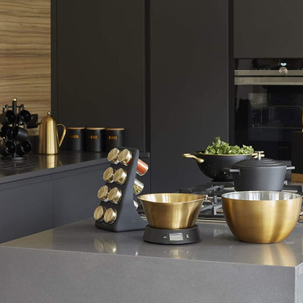 MASTERCLASS 21 CM STAINLESS STEEL SALAD BOWL/ FRUIT BOWL/ SERVING BOWL, BRASS EFFECT