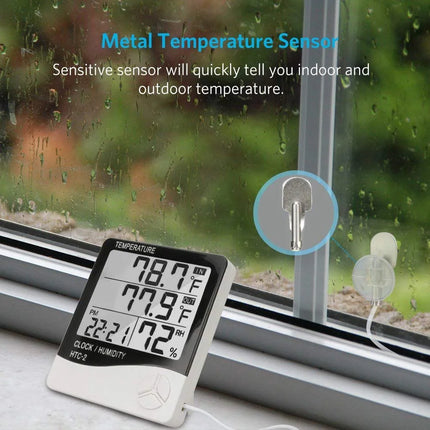 DIGITAL THERMOMETER WHIT HYGROMETER INDOOR OUTDOOR (-50 / 70+ )