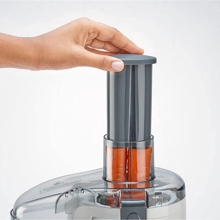 عصارة بلاك اند ديكر 250 واط مع مجرى تغذية كبير، ابيض/رمادي