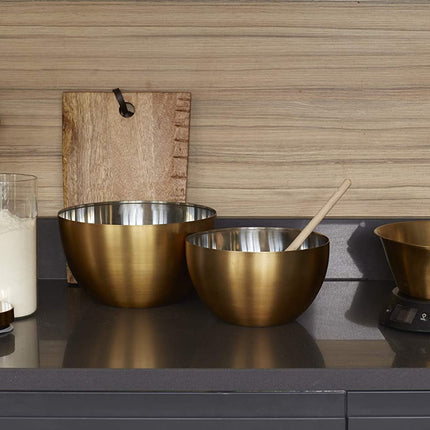 MASTERCLASS 21 CM STAINLESS STEEL SALAD BOWL/ FRUIT BOWL/ SERVING BOWL, BRASS EFFECT