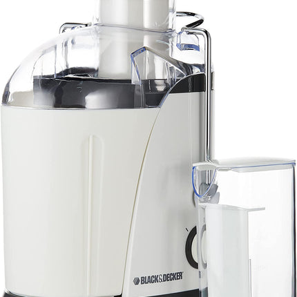 BLACK & DECKER 400W JUICER EXTRACTOR WITH WIDE CHUTE WHITE