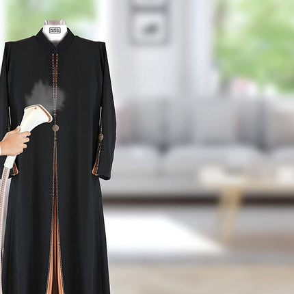 مكواة بخار للملابس من بلاك اند ديكر عمودية مزودة بعلاقة ملابس قابلة للتعديل، 1600 واط