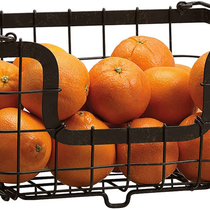 GOURMET BASICS BY MIKASA GENERAL STORE STACKING/NESTING METAL BASKET, ANTIQUE BLACK -