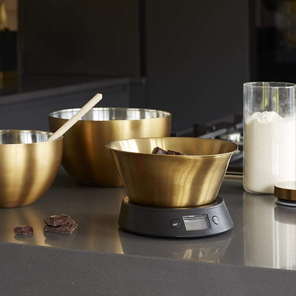 MASTERCLASS 21 CM STAINLESS STEEL SALAD BOWL/ FRUIT BOWL/ SERVING BOWL, BRASS EFFECT