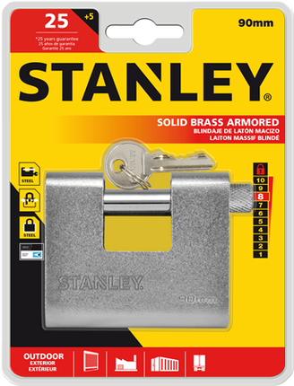 STANLEY SOLID BRASS ARMORED 90MM S742