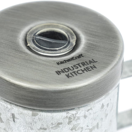 KitchenCraft Industrial Kitchen Galvanised Steel Vintage-Style Salt Shaker, 9 x 7 x 10 cm (3.5" x 3" x 4")