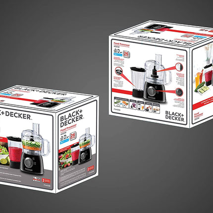 BLACK & DECKER  400W FOOD PROCESSOR  1.25L FAMILY SIZE BOWL  33 FUNCTIONS  