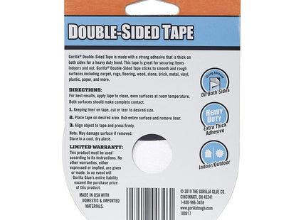 GORILLA DOUBLE-SIDED TAPE, 1.41" X 8YD, GRAY