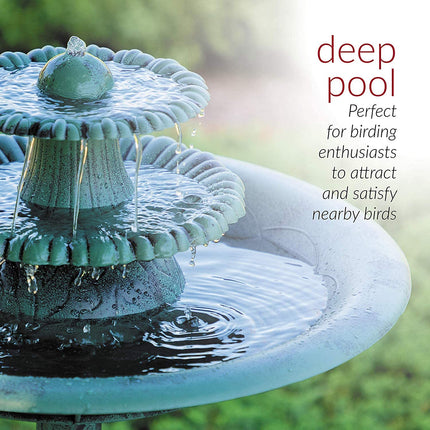 نافورة مياه وحوض طيور بقاعدة من 3 طبقات