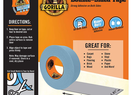 GORILLA DOUBLE-SIDED TAPE, 1.41" X 8YD, GRAY