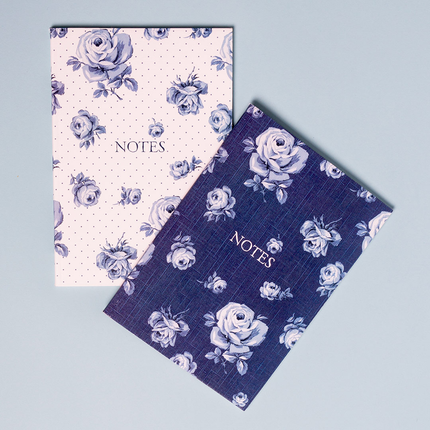 VINTAGE INDIGO SET OF TWO NOTEBOOKS