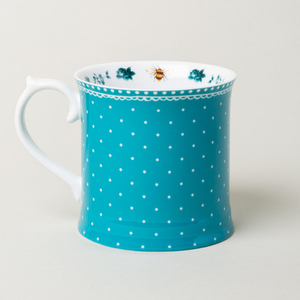 BOHEMIAN SPIRIT TEAL SPOT TANKARD MUG