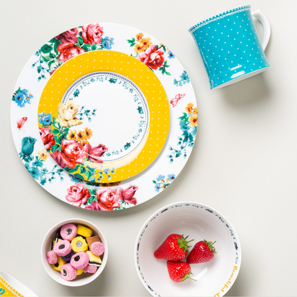 وعاء لوحة جانبية ذات نقطة خردل بوهيمي