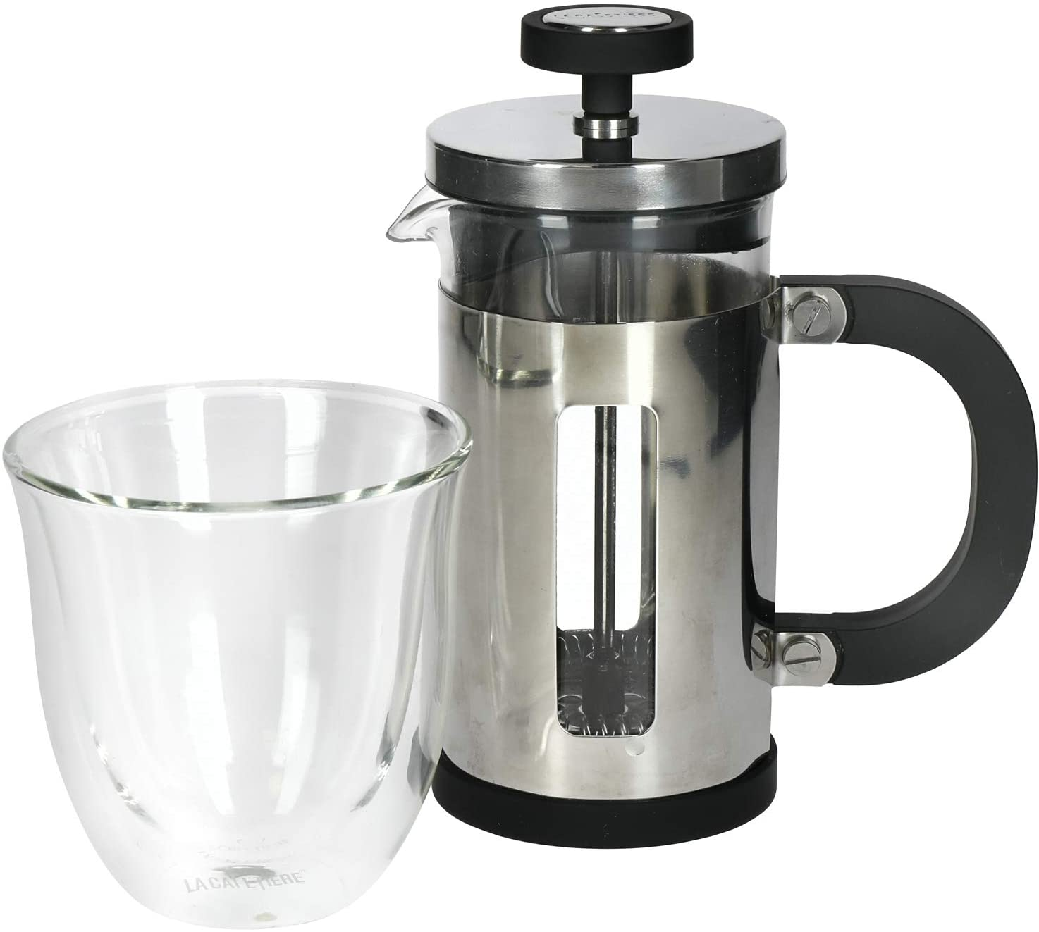 LA CAFETIèRE MINI CAFETIERE GIFT SET WITH DOUBLE WALL COFFEE GLASS