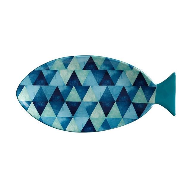 طبق تقديم سمك ماكسويل آند ويليامز ريف 30 سم مثلثات زرقاء