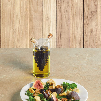 KITCHENCRAFT WORLD OF FLAVOURS 2 IN 1 GLASS GRAPES DESIGN OLIVE OIL DISPENSER AND VINEGAR BOTTLE