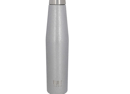 BUILT APEX INSULATED WATER BOTTLE W/ LEAKPROOF PERFECT SEAL LID, SWEATPROOF 100 PERCENT REUSABLE BPA FREE 18/10 STAINLESS STEEL FLASK, SILVER GLITTER, 540ML