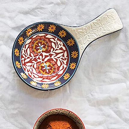 MAXWELL & WILLIAMS DR0089 BOHO SPOON REST, GIFT BOXED, CERAMIC, MULTI COLOUR