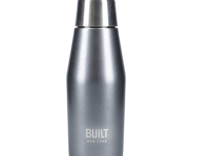 BUILT APEX INSULATED WATER BOTTLE W/ LEAKPROOF PERFECT SEAL LID, SWEATPROOF 100 PERCENT REUSABLE BPA FREE 18/10 STAINLESS STEEL FLASK, CHARCOAL, 330ML