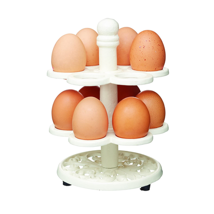 KITCHENCRAFT CIEGGSTDCRE CAST IRON EGG HOLDER, 14X20CM, TAGGED