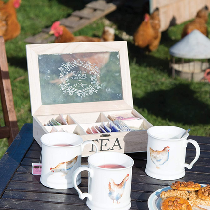 KITCHENCRAFT LE™XPRESS WOODEN TEA CHEST, 6 COMPARTMENTS, 26 X 17 X 6 CM