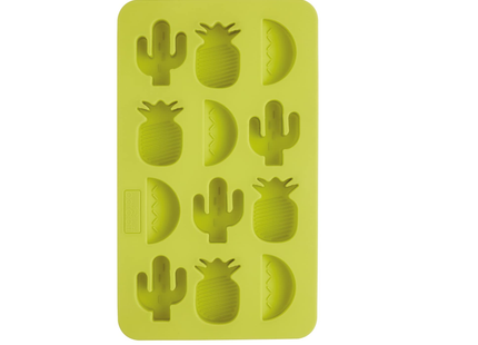 BARCRAFT TROPICAL CHIC NOVELTY SILICONE ICE CUBE TRAY, 22 X 13 CM (8.5" X 5") - GREEN