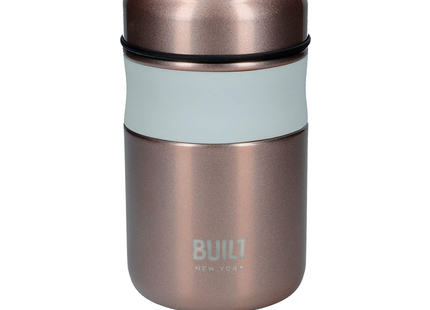 BUILT DOUBLE WALL VACUUM INSULATED FLASK FOR HOT AND COLD FOODS, 490 ML, ROSE GOLD