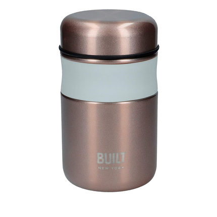 BUILT DOUBLE WALL VACUUM INSULATED FLASK FOR HOT AND COLD FOODS, 490 ML, ROSE GOLD