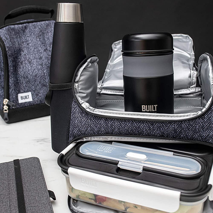 BUILT INSULATED LUNCH BAG WITH 'THE PROFESSIONAL' DESIGN, POLYESTER, BLACK, 18.5 X 27 X 21 CM