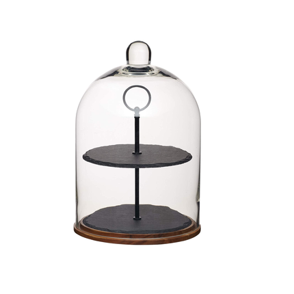 Artesa 2-Tier Serving Stand/Cake Dome, 22 x 31 cm