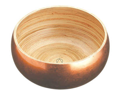 Artesà Copper Finish Bamboo Serving Bowl, 17cm, Labelled