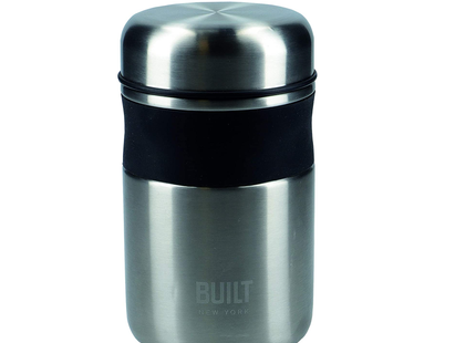 BUILT DOUBLE WALL VACUUM INSULATED FLASK FOR HOT AND COLD FOODS, 490 ML, SILVER