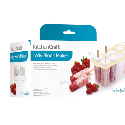 KITCHEN CRAFT DELUXE LOLLY MAKERS, SET OF 8