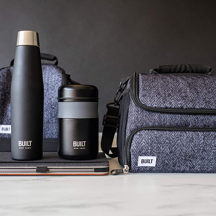 BUILT INSULATED LUNCH BAG WITH 'THE PROFESSIONAL' DESIGN, POLYESTER, BLACK, 18.5 X 27 X 21 CM