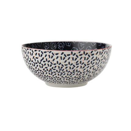 MAXWELL & WILLIAMS BOHO BOWLS, PORCELAIN, SHIBORI NAVY, 12.5 CM, SET OF 4