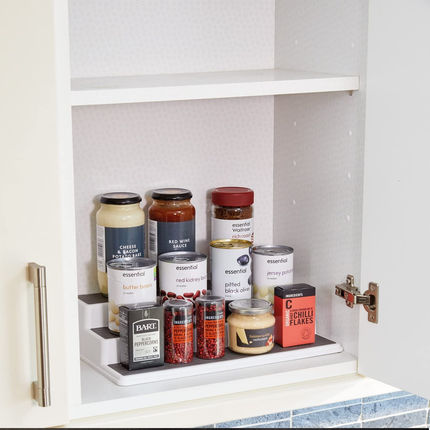 COPCO BASICS 3-TIER NON-SLIP KITCHEN CUPBOARD / SHELF ORGANISER, 38 X 22.5 X 8.5 CM (15" X 9" X 3.5")