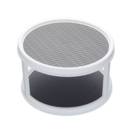 COPCO BASICS LAZY SUSAN TURNTABLE AND KITCHEN CUPBOARD ORGANISER, 30 CM, WHITE/GREY