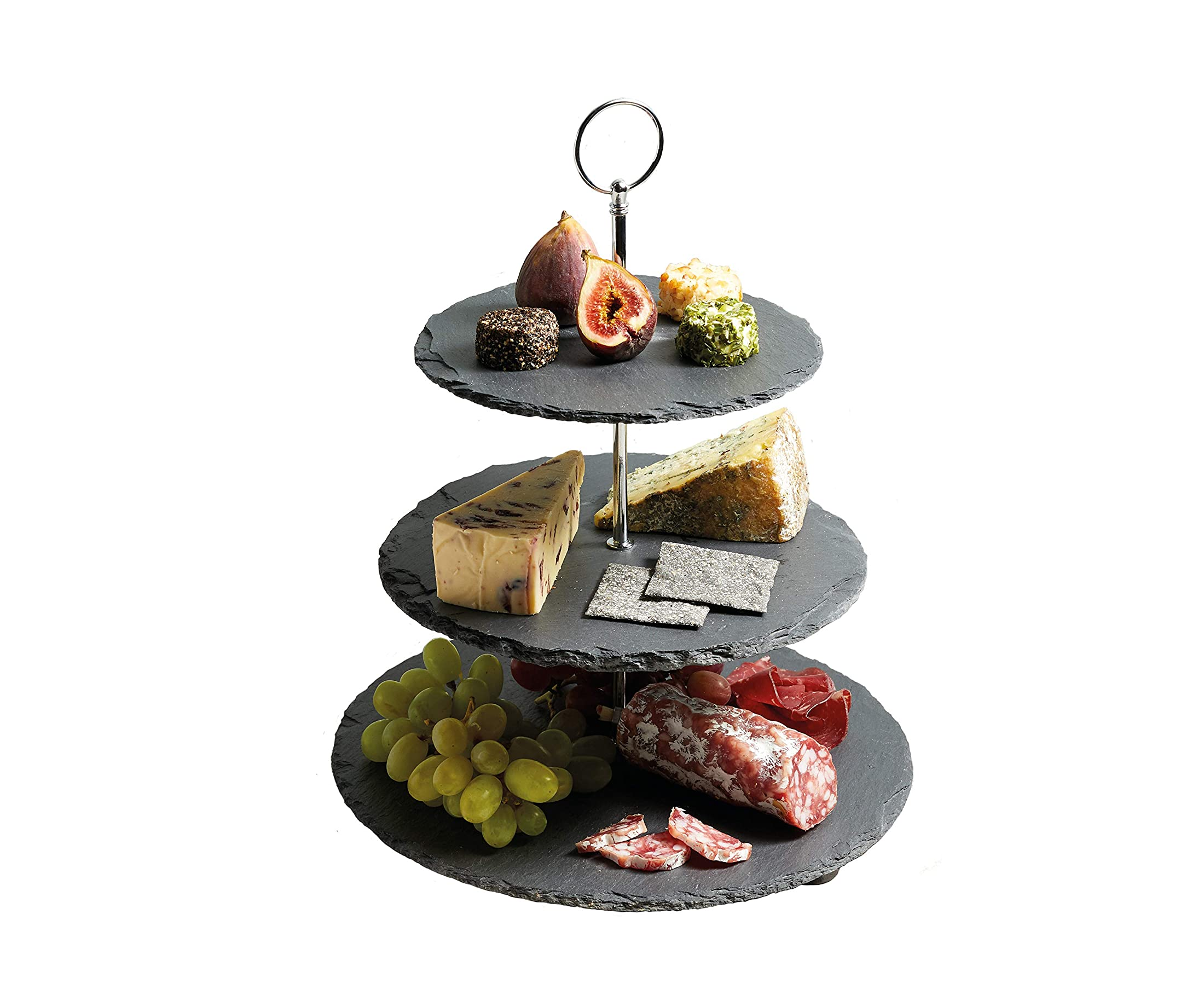 Artesà Three Tier Slate Serving Stand, Gift Boxed