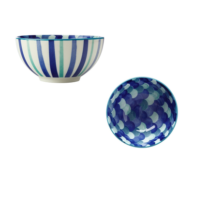 صحن ماكسويل آند ويليامز وعاء شعاب بورسلين مقاس 12.5 سم أزرق وأبيض