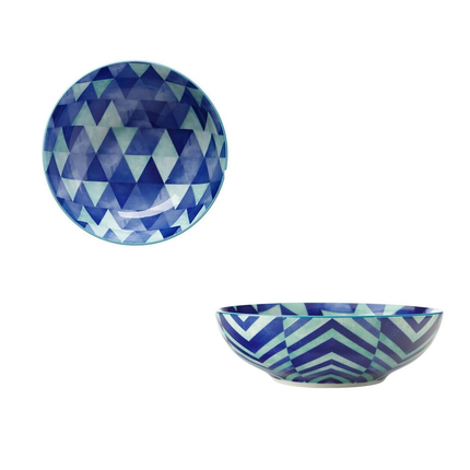 صحن ماكسويل آند وليامز ريف كوبيه بولة 18 سم مثلثات زرقاء