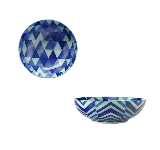 MAXWELL & WILLIAMS REEF COUPE BOWL 18CM BLUE TRIANGLES