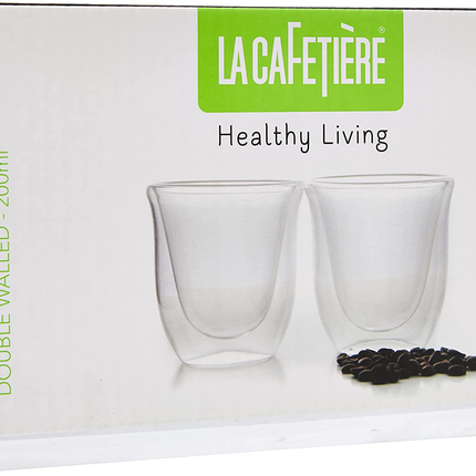 LA CAFETIèRE CA880206 SET OF 2 JACK INSULATED CAPPUCCINO GLASSES, 190 ML (6 FL OZ)
