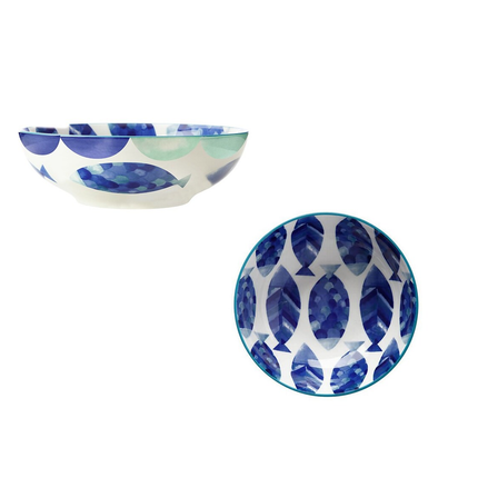 MAXWELL & WILLIAMS REEF COUPE BOWL 12CM BLUE FISH