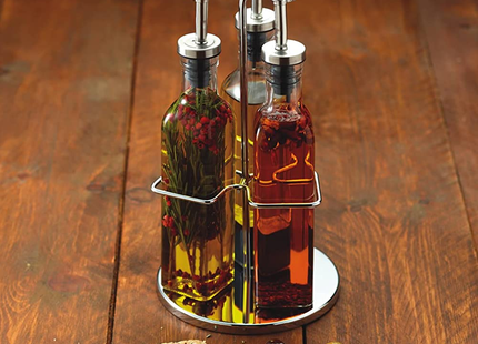 KITCHEN CRAFT GLASS OIL AND VINEGAR- GIFT BOXED