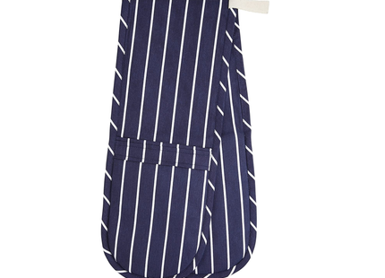 KITCHENCRAFT DOUBLE OVEN GLOVES WITH 'BUTCHER'S STRIPE' DESIGN, COTTON/POLYESTER, NAVY BLUE/WHITE, 87 X 18.5 CM