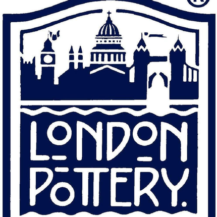 LONDON POTTERY OUT OF THE BLUE MILK JUG AND SUGAR BOWL SET WITH CIRCLES DESIGN, STONEWARE, WHITE / BLUE, 2 PIECES