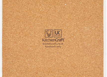 KitchenCraft KCTRIVFH Cork Backed Ceramic Coaster, Blue/White