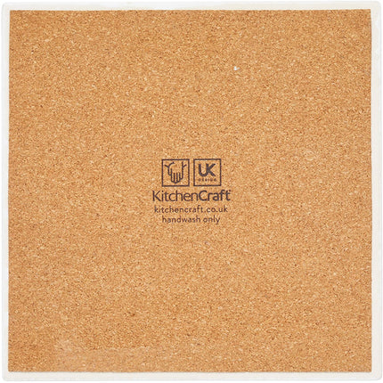 KitchenCraft kctrivctt Funny Can 't Touch This Ceramic Coaster Square [Query] 20 x 20 cm (20.3 cm), Yellow/White